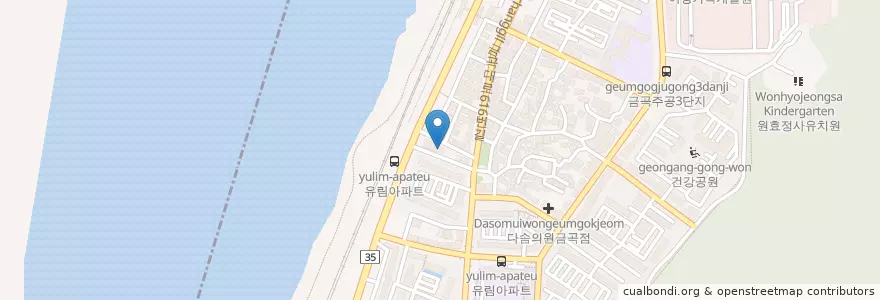 Mapa de ubicacion de 은혜교회 en كوريا الجنوبية, بسان, 북구, 금곡동.
