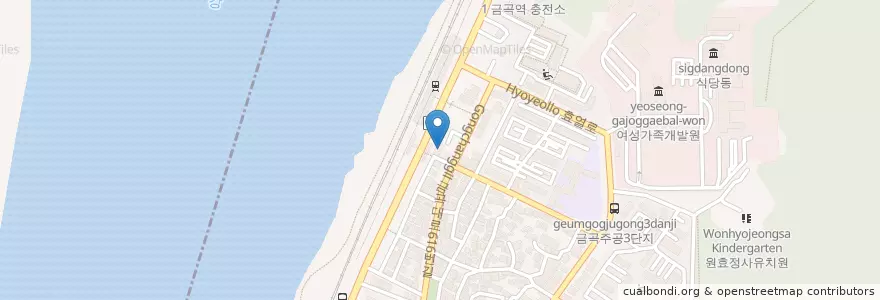 Mapa de ubicacion de 은총교회 en 대한민국, 부산, 북구, 금곡동.