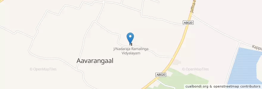Mapa de ubicacion de J/Nadaraja Ramalinga Vidyalayam en Sri Lanka, வட மாகாணம், யாழ்ப்பாணம் மாவட்டம்.