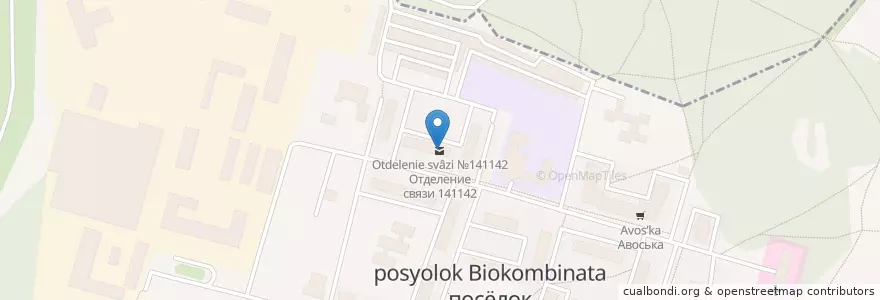 Mapa de ubicacion de Отделение связи №141142 en Rússia, Distrito Federal Central, Oblast De Moscou, Городской Округ Щёлково.