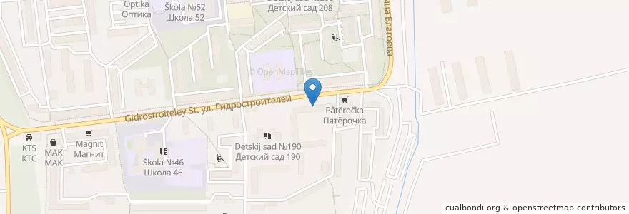 Mapa de ubicacion de Стоматологическая поликлиника №2 en Rusia, Южный Федеральный Округ, Krai De Krasnodar, Городской Округ Краснодар.