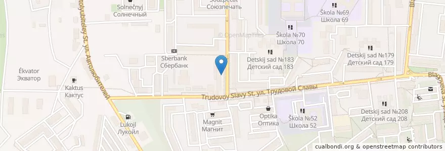 Mapa de ubicacion de Юнис en 러시아, 남부연방관구, Краснодарский Край, Городской Округ Краснодар.