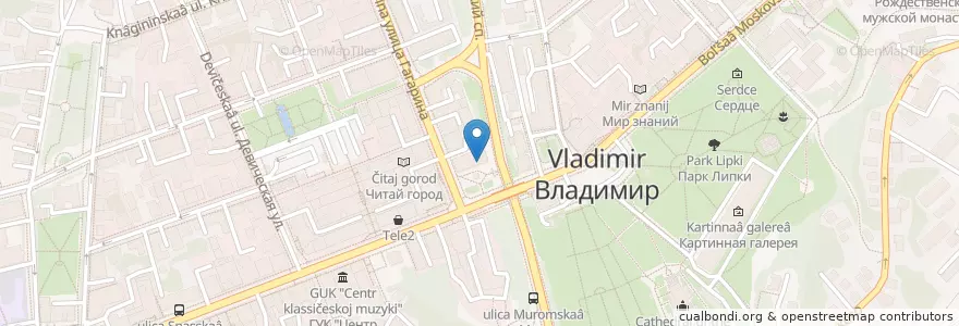Mapa de ubicacion de Макдоналдс en Russie, District Fédéral Central, Oblast De Vladimir, Городской Округ Владимир.