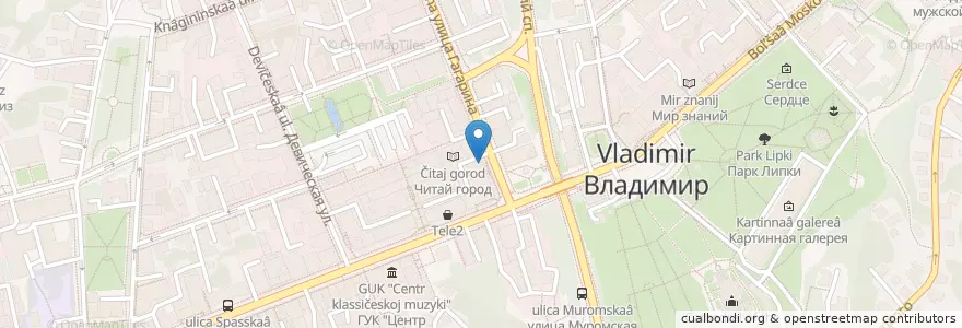 Mapa de ubicacion de Аптекарь en Rússia, Distrito Federal Central, Владимирская Область, Городской Округ Владимир.