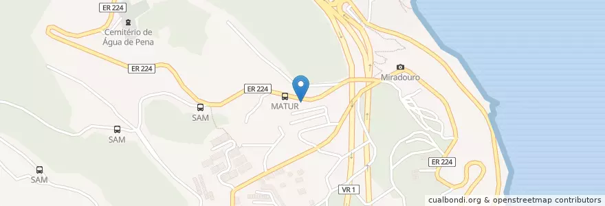 Mapa de ubicacion de MATUR en Portugal, Machico, Machico.