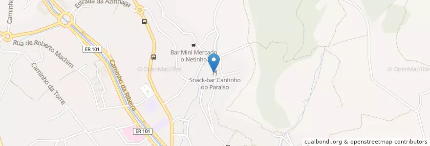 Mapa de ubicacion de Snack-bar Cantinho do Paraíso en البرتغال, Machico, Machico.