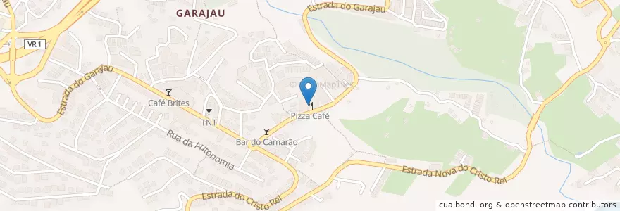 Mapa de ubicacion de Pizza Café en Portekiz, Santa Cruz, Caniço.