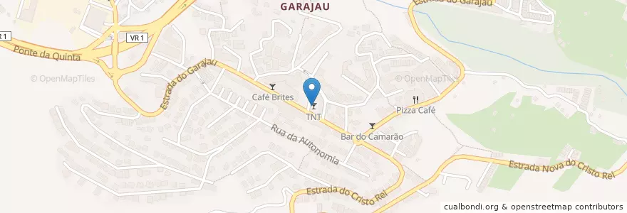 Mapa de ubicacion de TNT en 葡萄牙, Santa Cruz, Caniço.