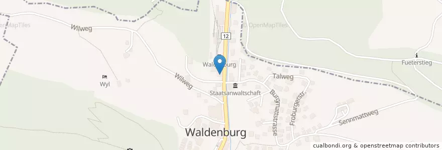Mapa de ubicacion de Polizei en Schweiz/Suisse/Svizzera/Svizra, Basel-Landschaft, Bezirk Waldenburg.