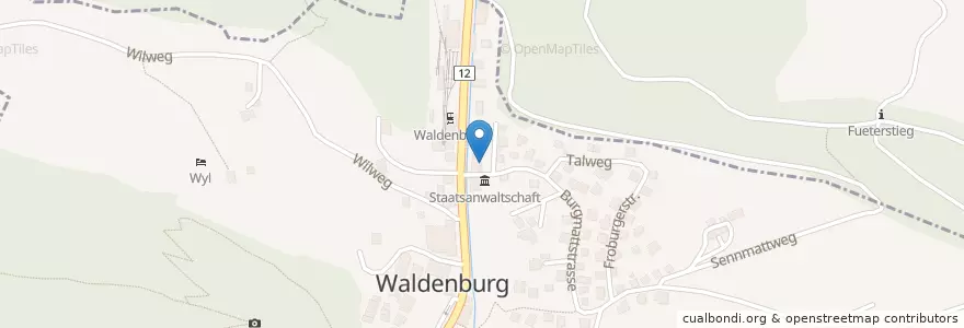 Mapa de ubicacion de Bella Sicilia en Svizzera, Basilea Campagna, Bezirk Waldenburg.