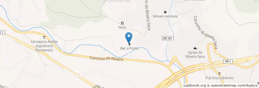 Mapa de ubicacion de Bar a Ponte en Portogallo, Machico, Machico.