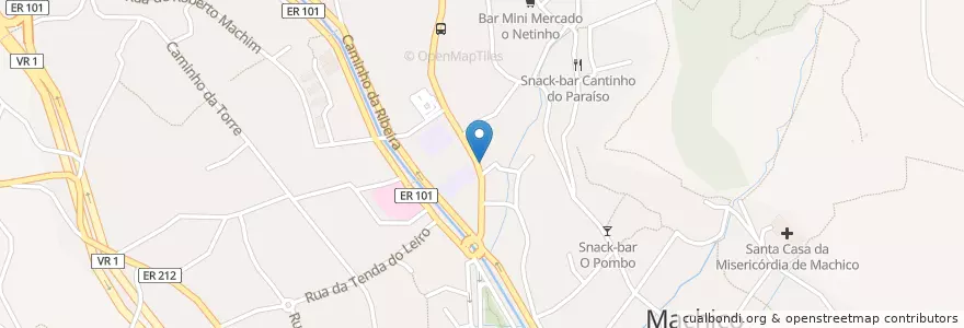 Mapa de ubicacion de Café Paraíso en ポルトガル, Machico, Machico.