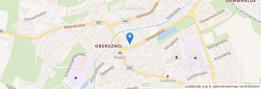 Mapa de ubicacion de Post Oberuzwil en 瑞士, Sankt Gallen, Wahlkreis Wil, Oberuzwil.
