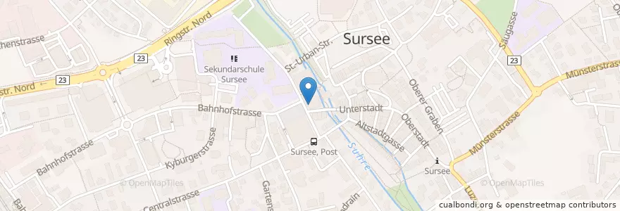 Mapa de ubicacion de Migros Bank en Schweiz, Luzern, Sursee.