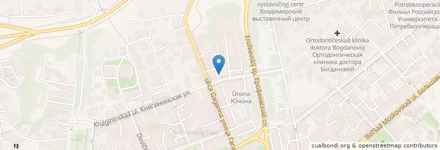 Mapa de ubicacion de Уралсиб en ロシア, 中央連邦管区, Владимирская Область, Городской Округ Владимир.