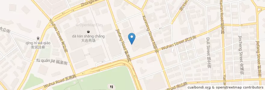 Mapa de ubicacion de 大都会影城 en 中国, 遼寧省, 中山区, 大連市, 青泥洼桥街道.