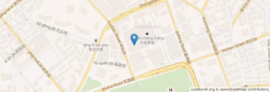 Mapa de ubicacion de 大连新玛特影城 en 중국, 랴오닝성, 中山区, 다롄 시, 青泥洼桥街道.
