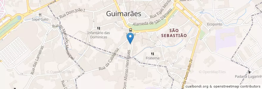 Mapa de ubicacion de Pregaria de Guimarães en 葡萄牙, 北部大區, Braga, Ave, Guimarães, Oliveira, São Paio E São Sebastião.