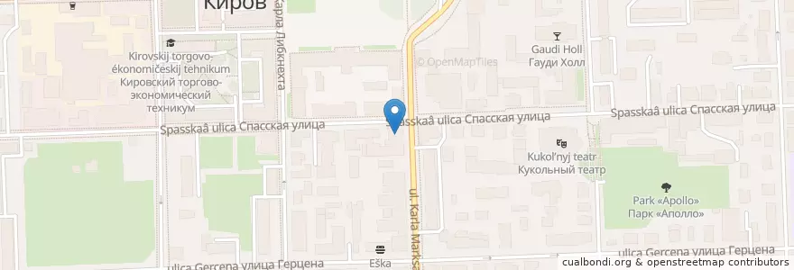 Mapa de ubicacion de Kirov region library named A.S.Grin en Russia, Volga Federal District, Kirov Oblast, Городской Округ Киров.