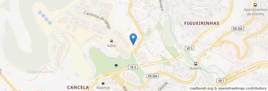 Mapa de ubicacion de Elefante Azul en 포르투갈, Santa Cruz, Caniço.