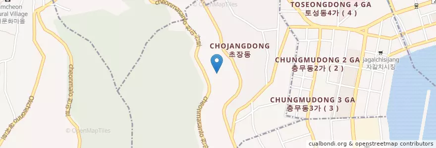 Mapa de ubicacion de Chojang Middle School en South Korea, Busan, Seo-Gu, Chojang-Dong.