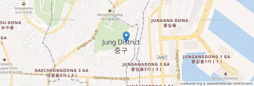 Mapa de ubicacion de 남성여자고등학교 en Korea Selatan, 부산, 중구, 동광동, 대청동.