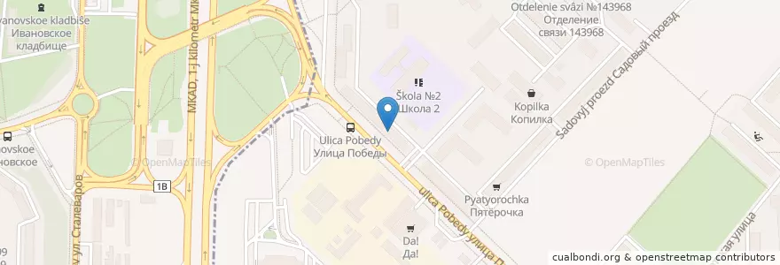 Mapa de ubicacion de Столички en Russie, District Fédéral Central, Oblast De Moscou, Городской Округ Реутов, Район Ивановское.