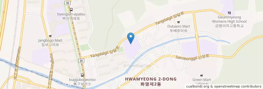 Mapa de ubicacion de 화명초등학교 en Corea Del Sur, Busan, 북구, 화명동.