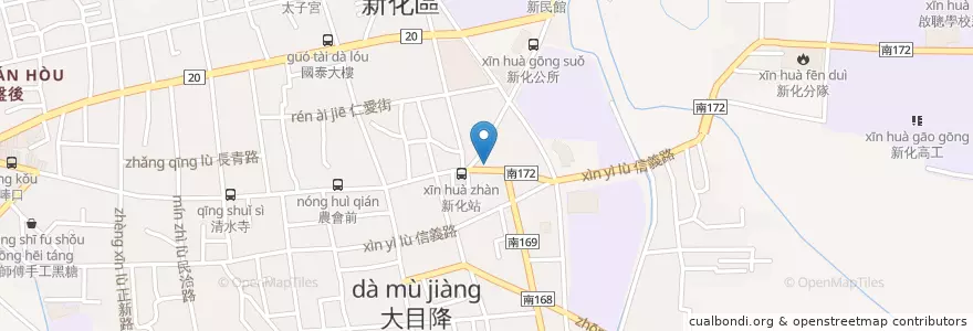 Mapa de ubicacion de 新化長老教會 en 臺灣, 臺南市, 新化區.