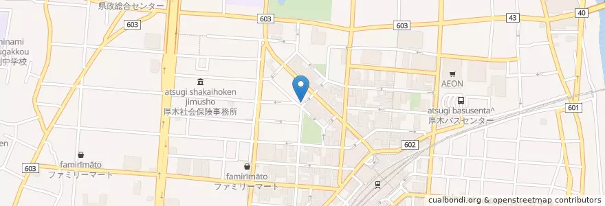 Mapa de ubicacion de ケバブ en Jepun, 神奈川県, 厚木市.