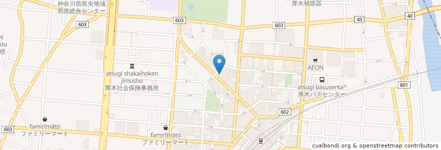 Mapa de ubicacion de 中華食堂一番館 en 일본, 가나가와현, 厚木市.