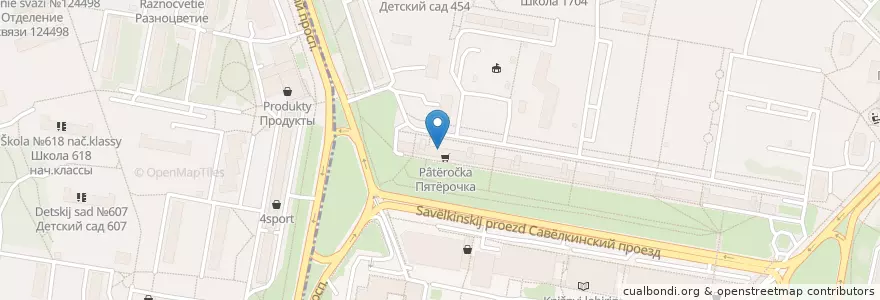 Mapa de ubicacion de Инвестторгбанк en Russie, District Fédéral Central, Oblast De Moscou, Moscou, Зеленоградский Административный Округ, Район Савёлки.
