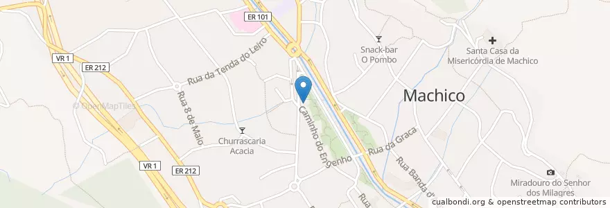 Mapa de ubicacion de Tourigalo en 포르투갈, Machico, Machico.