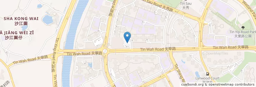 Mapa de ubicacion de 天富 Tin Fu en 中国, 香港, 広東省, 新界, 元朗區 Yuen Long District.