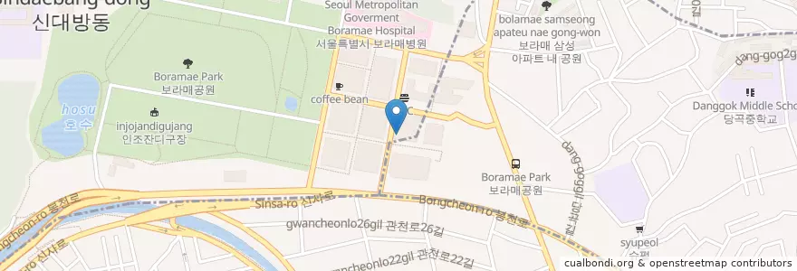 Mapa de ubicacion de 국민은행 en Corea Del Sur, Seúl, 동작구, 신대방2동.
