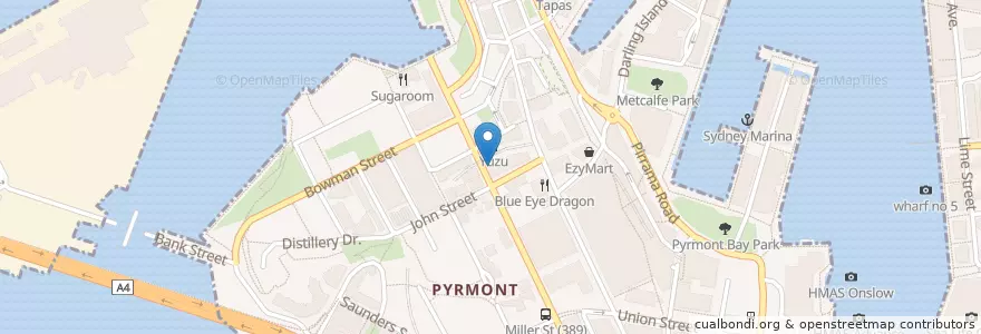 Mapa de ubicacion de Pyrama en أستراليا, نيوساوث ويلز, Council Of The City Of Sydney, Sydney.