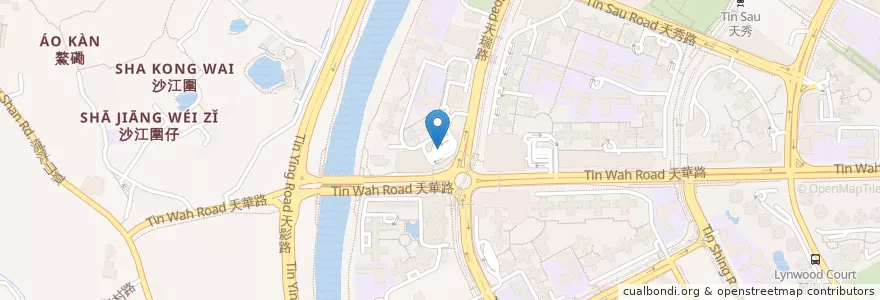 Mapa de ubicacion de 天恩邨 Tin Yan Estate en China, Hong Kong, Provincia De Cantón, Nuevos Territorios, 元朗區 Yuen Long District.