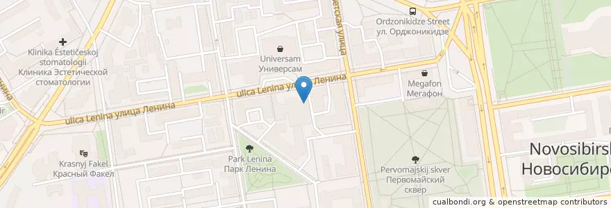 Mapa de ubicacion de Cinema cafè en Russia, Siberian Federal District, Novosibirsk Oblast, Novosibirsk.