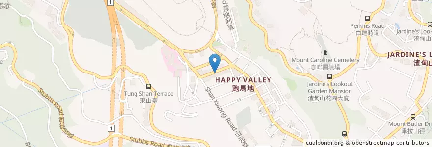 Mapa de ubicacion de 正斗粥麵專家 Tasty Congee & Noodle Wantun Shop en Chine, Guangdong, Hong Kong, Île De Hong Kong, Nouveaux Territoires, 灣仔區 Wan Chai District.