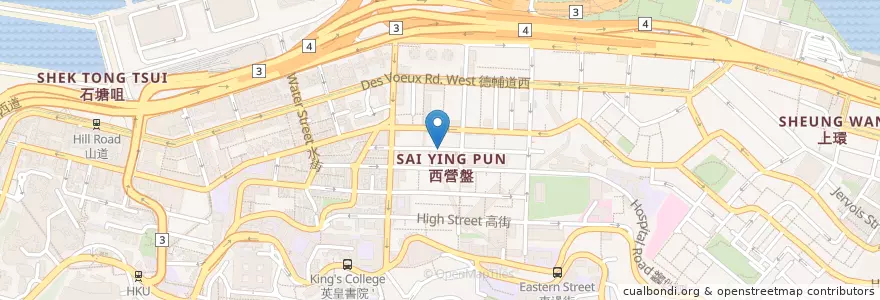 Mapa de ubicacion de 正街公廁 Centre Street Public Toilet en China, Cantão, Hong Kong, Ilha De Hong Kong, Novos Territórios, 中西區 Central And Western District.