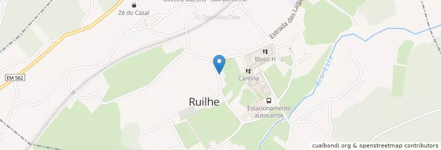 Mapa de ubicacion de Café Peluche IV en البرتغال, المنطقة الشمالية (البرتغال), كافادو, براغا, براغا, Ruilhe.