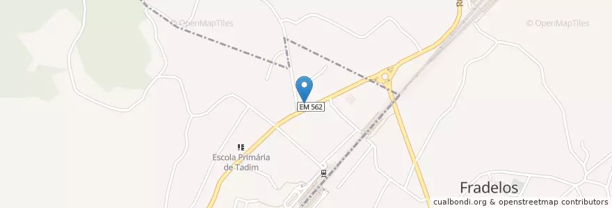 Mapa de ubicacion de Freitas en ポルトガル, ノルテ, Cávado, Braga, Braga, Vilaça E Fradelos, Tadim.