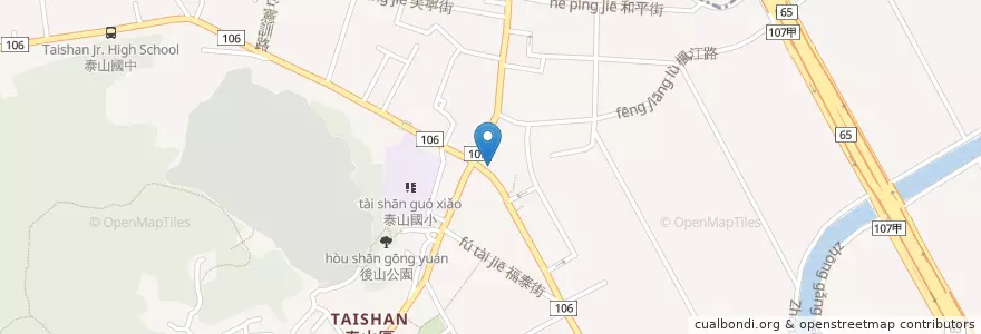 Mapa de ubicacion de 泰山區泰林警察局 en 타이완, 신베이 시, 타이산 구.