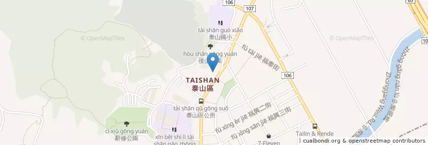 Mapa de ubicacion de 泰山區公所 en Taïwan, Nouveau Taipei, Taishan.