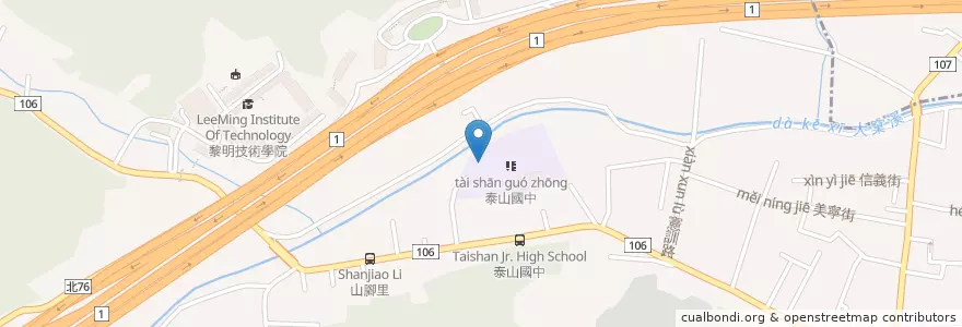 Mapa de ubicacion de 泰山國中附設幼稚園 en 臺灣, 新北市, 泰山區.