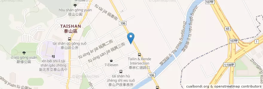 Mapa de ubicacion de 中國石油 en 臺灣, 新北市, 泰山區.
