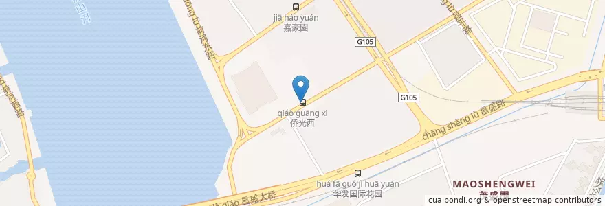 Mapa de ubicacion de 侨光西 en 中国, 広東省, 珠海市, 香洲区.