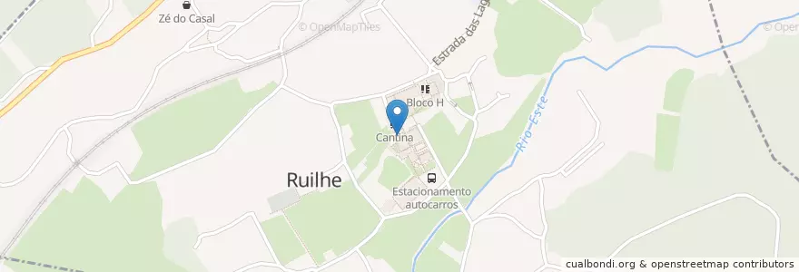 Mapa de ubicacion de Centro Recursos Educativos en ポルトガル, ノルテ, Cávado, Braga, Braga, Ruilhe.