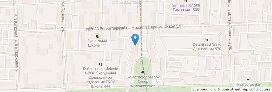 Mapa de ubicacion de Civil Status Registration Office of Izmaylovo District en Russia, Central Federal District, Moscow, Eastern Administrative Okrug, Izmaylovo District.