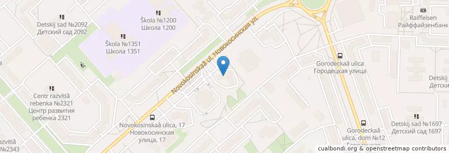 Mapa de ubicacion de Детская поликлиника en Russia, Distretto Federale Centrale, Москва, Восточный Административный Округ, Район Новокосино.